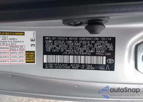 2014 Scion Tc Monogram from USA, damaged, VIN JTKJF5C79E3084942